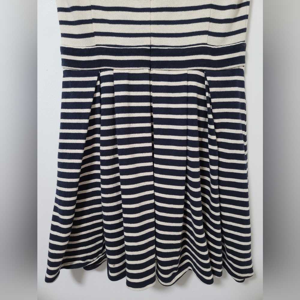 Tibi Blue White Striped Cotton Knit Skater Dress Short Sleeve Size XS - Picture 10 of 12